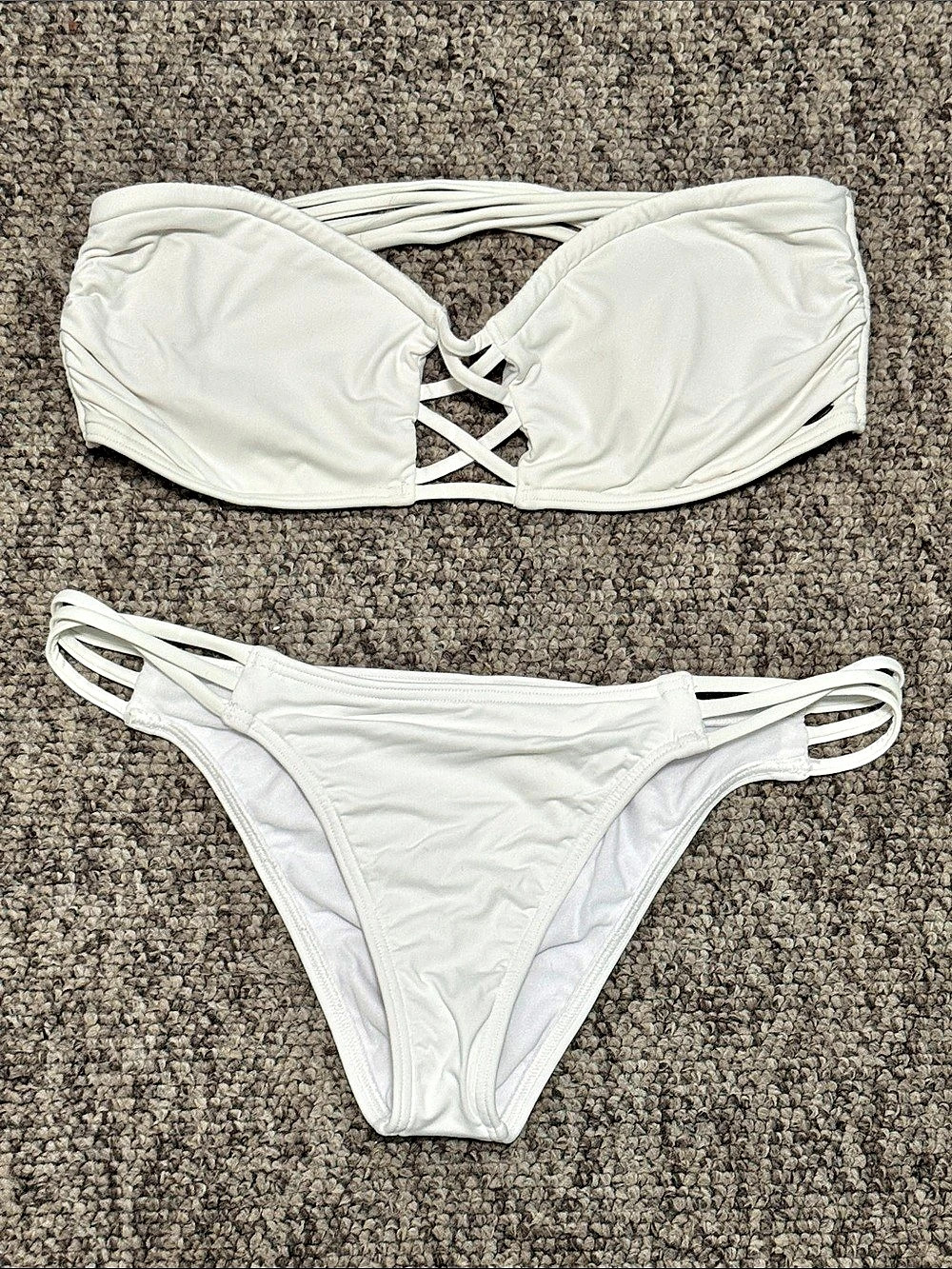 O'Neill Saltwater White Multi-Strap Bandeau Bikini Set